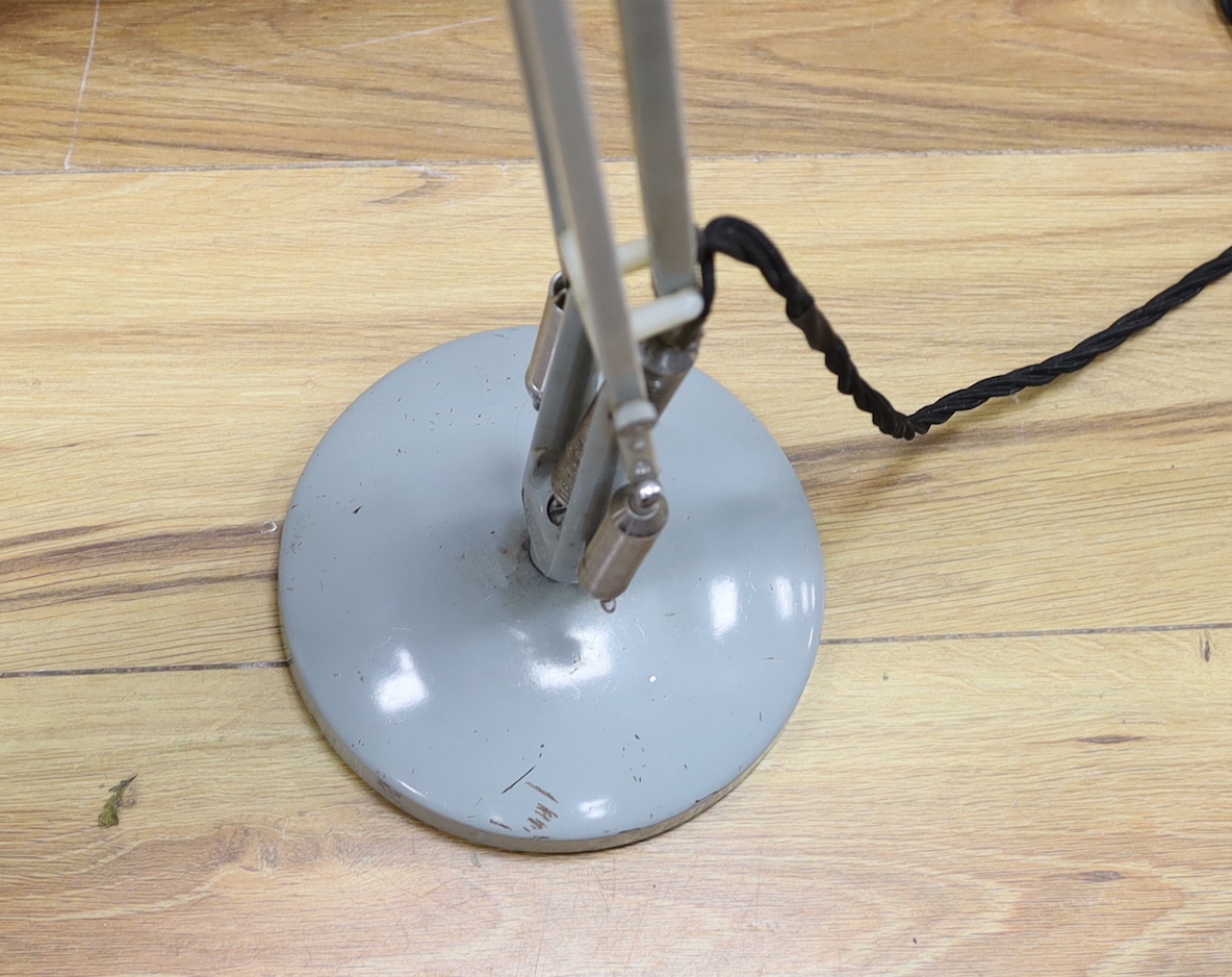 A grey anglepoise lamp